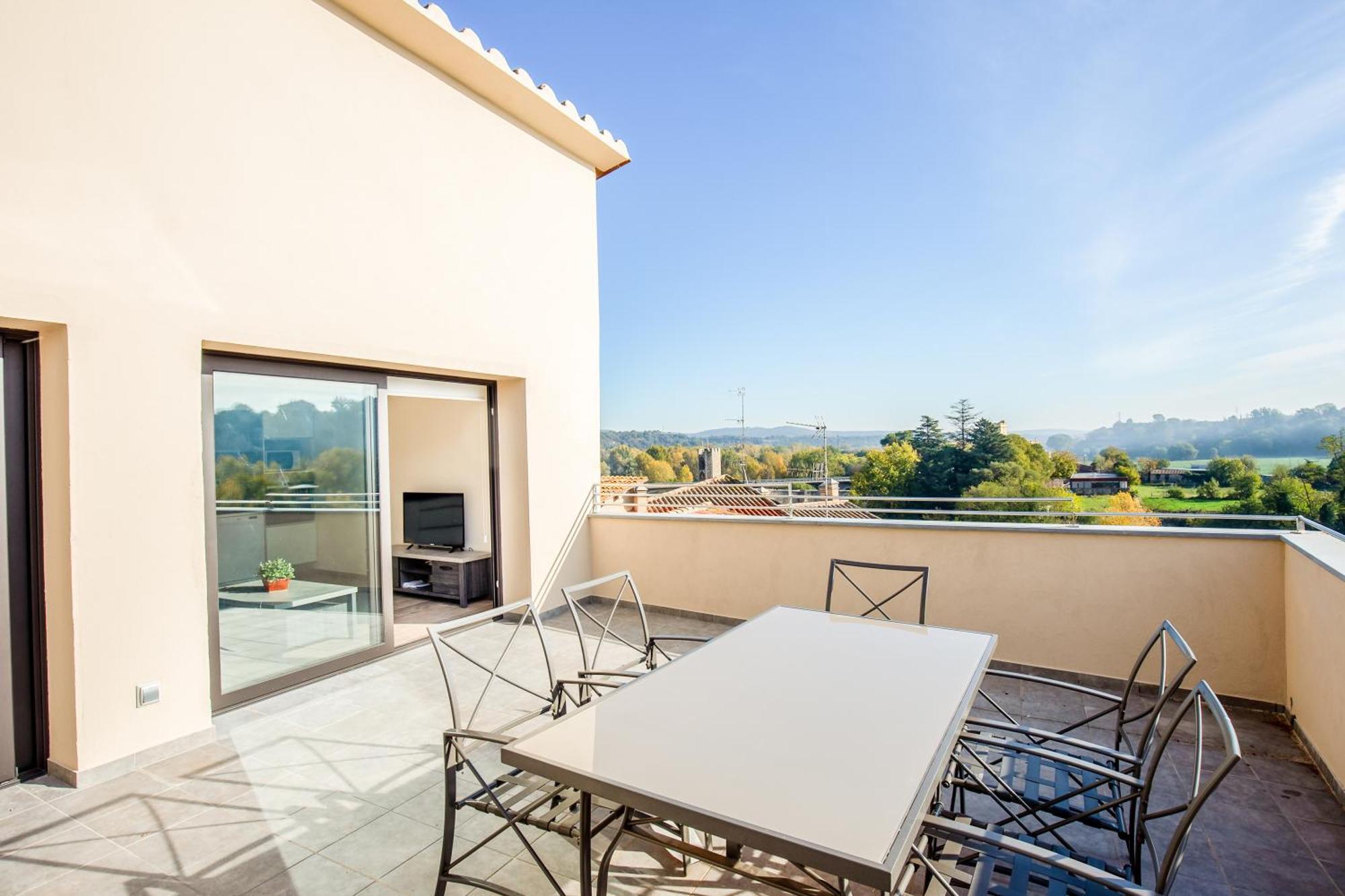 Can Cintet 3 Apartamento Con Terraza En Besalu Bagian luar foto